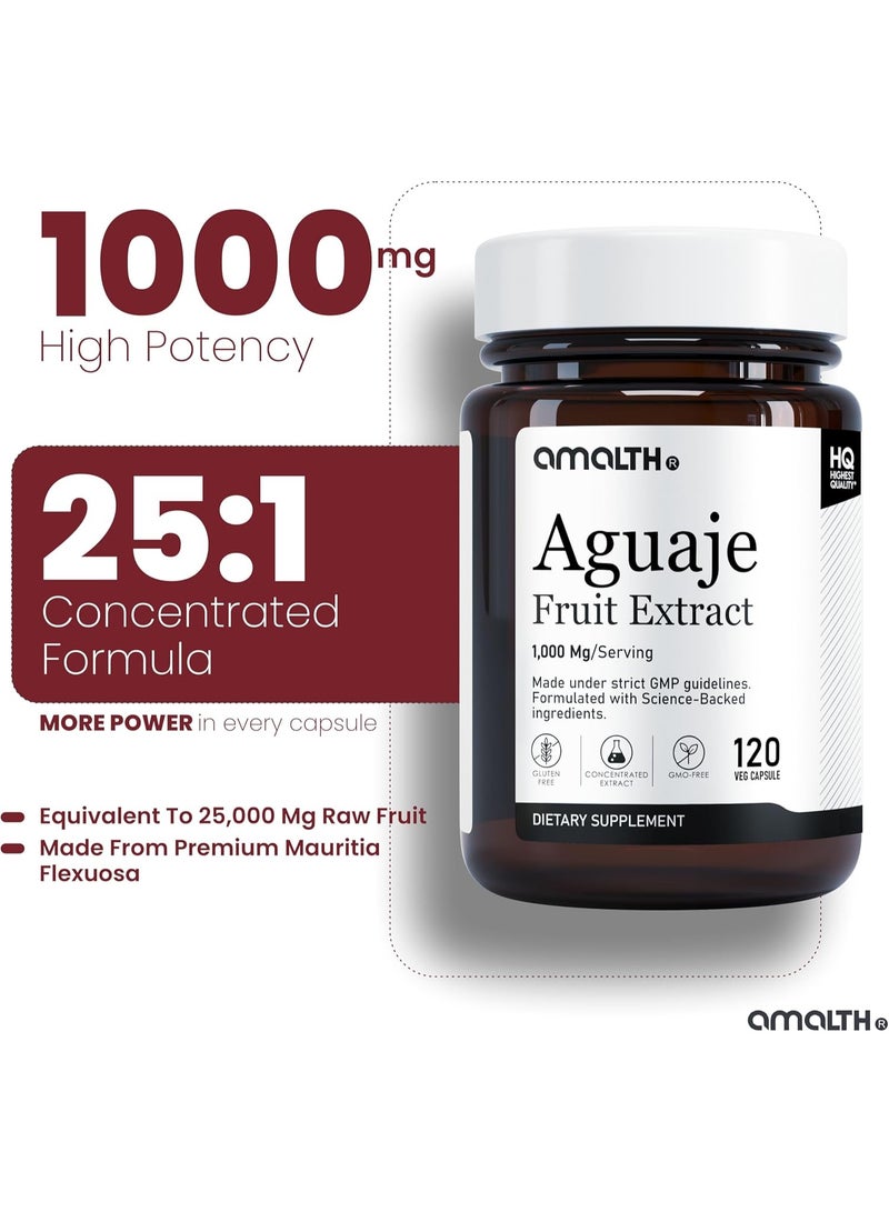 Amalth Aguaje Curves Capsule for Women 1000 mg- Extra Strength from Peru Natural Supplements- 120 Capsules Non- GMO Premium Quality Pills - Image 3